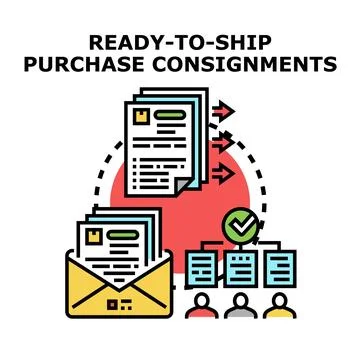 Ready shipping purchase consignment documents business concept Illustrazione stock