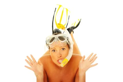Ready for snorkeling Stock Photos