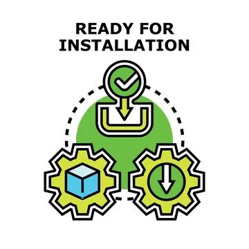 Ready for software installation process icon concept Stockillustratie
