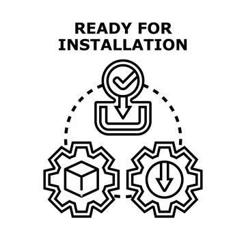 Ready for software installation process icon concept 库存插图