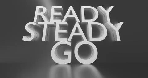 Ready steady go Word Stock Illustration