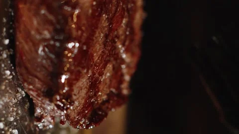 Ready steak. Slow motion. 120 fps. Vertical video Stock Footage 172440028
