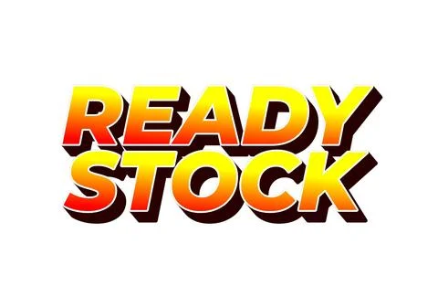 Ready stock. Text effect in 3 dimension style in yellow red color Stock Illustration