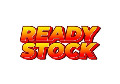 Ready stock. Text effect in 3 dimension style in yellow red color Stock Illustration