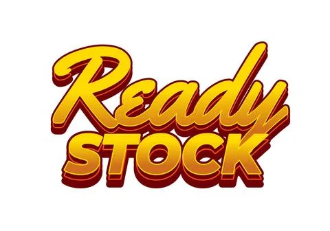 Ready stock. Text effect in 3 dimension style in yellow orange color Stock Illustration