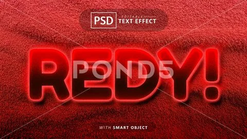 Ready text - editable red font effect PSD Template