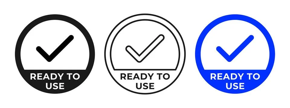 Ready to use badge. Ready to use food label. Easy to care vector illustrati.. Stock Illustration