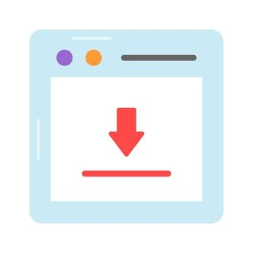 Ready to use flat icon of web downloading in editable style, up for premium use Stock Illustration