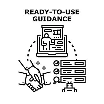 Ready to use guidance and expert consulting concept Stock Illustration