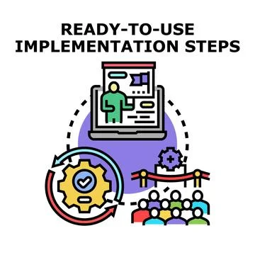 Ready to use implementation steps concept vector Stock Illustration