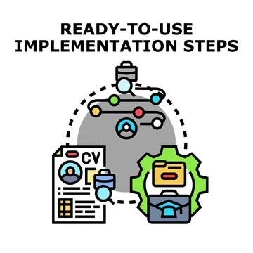 Ready to use implementation steps vector concept Stock Illustration