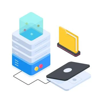 Ready to use isometric illustration of professional database server hosting Stock Illustration