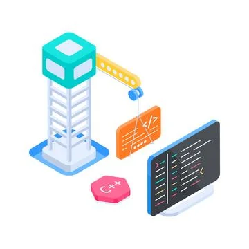 Ready to use isometric illustration showing certificate achievement layout. Stock Illustration