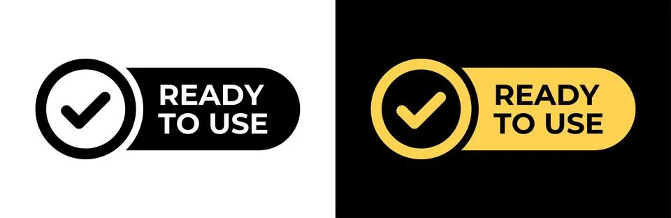 Ready to use label. Ready to use food icon. Easy using product vector illus.. Stock Illustration