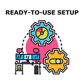 Ready to use setup computer workspace concept 스톡 일러스트
