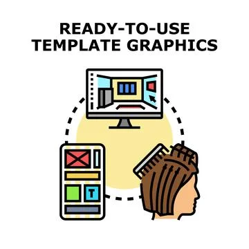 Ready to use template graphics development concept vector Stock Illustration
