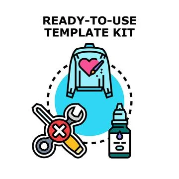 Ready to use template kit for creative customization Stock Illustration