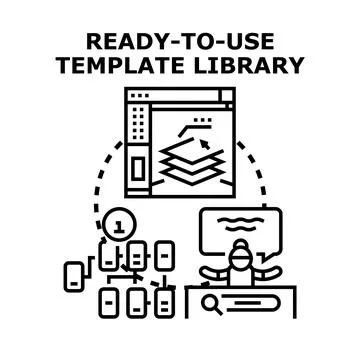 Ready to use template library concept vector illustration Stock Illustration