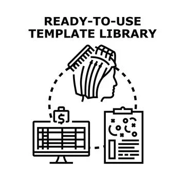 Ready to use template library developing business concepts Stock Illustration