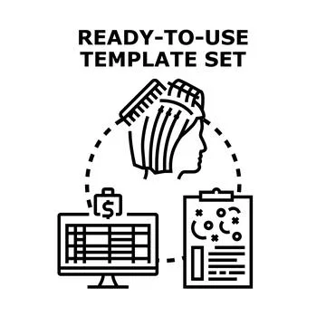 Ready to use template set concept illustration Stock Illustration