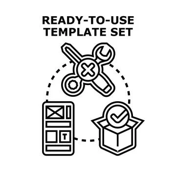 Ready to use template set vector concept icon イラスト素材