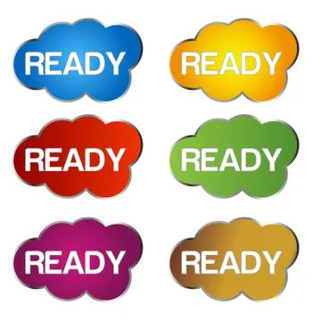 Ready vector icon isolated on white background Stock Illustration