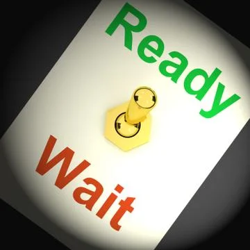 Ready wait switch shows preparedness and delay Stockillustratie