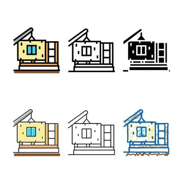 Ready wall for building designs house color icon vector Ilustración de archivo