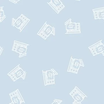 Ready wall for building house line seamless pattern Stock Illustration