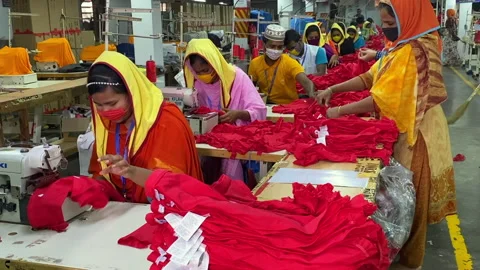 Readymade Garments Workers Working in a Factory of Dhaka Bangladesh Stock Footage 167114785