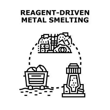 Reagent driven metal smelting process concept illustration イラスト素材