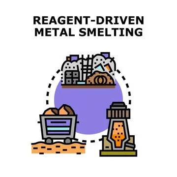 Reagent driven metal smelting process concept illustration イラスト素材