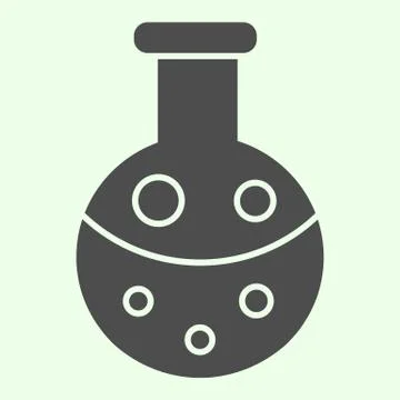 Reagent solid icon. Chemistry lab flask with liquid glyph style pictogram on 스톡 일러스트