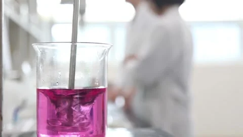 The reagent was mixed with Beaker 02 Stock Footage 144839560