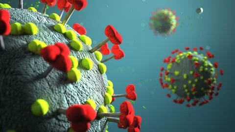 The real 3d model of the corona virus. 3d illustration. Stock Illustration