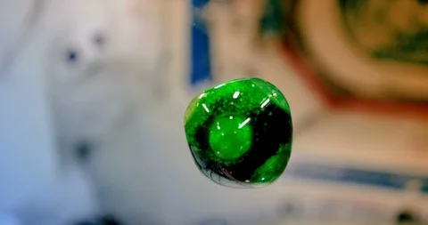 Real 4K footage of zero gravity fluids in space Stock Footage 105920564