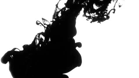 Real 4K ink drops flowing in water Stock Footage 74723636