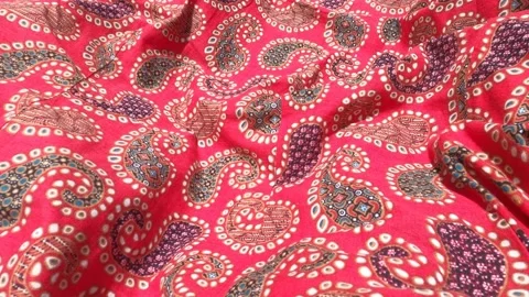 Real Abstract Motif Background Of Batik Fabric Textile Handmade Stock Footage 151000009