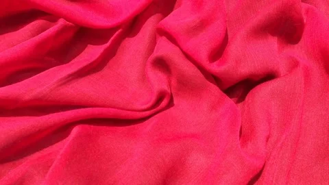 Real Abstract Wavy Red Maroon Solid Background Fabric Textile Stock Footage 151067092