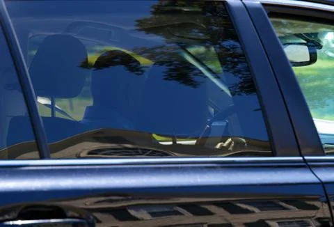 A real and regular silhouette view from other concerned motorists of a distra Stock Photos