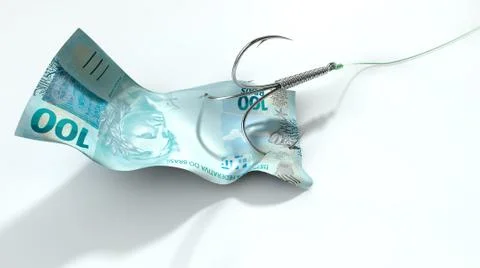Real banknote baited hook Stock Illustration