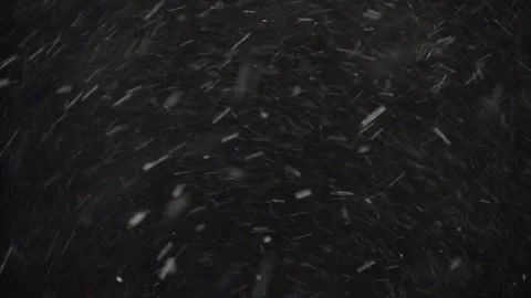 Real blizzard on a black background, shooting a snow storm outdoors with Stock Footage 266034965