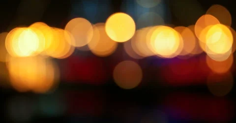 Real Bokeh - Orange Night glows 2 (4K) Stock Footage 46031035