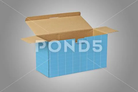 Real Cardboard box with clipping path PSD Template