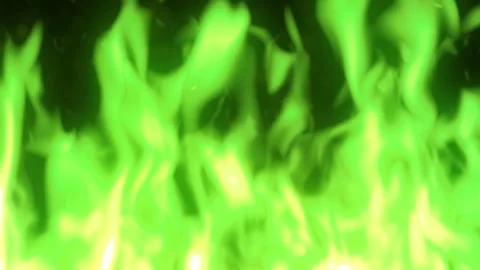 Real Cartoon fire flame. Burning fire Lime Green Stock Footage 279376247