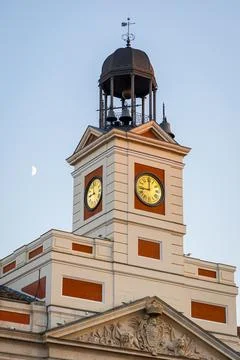 Real Casa de Correos Clock Tower at Puerta del Sol Madrid Spain Landmark Photos