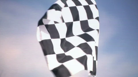 Real Checkered Flag Waiving 動画素材 526235