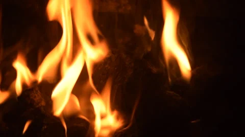 Real Coal Fire Pan Video stock 46942757