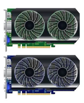 Real computer graphic vga card on white background イラスト素材