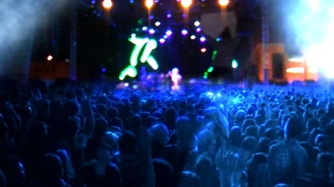 Real concert crowd dance Stock Footage 8829924